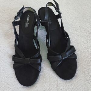 Vintage Aerosoles ✨️ Black Leather Women's Sandals Size 9.5